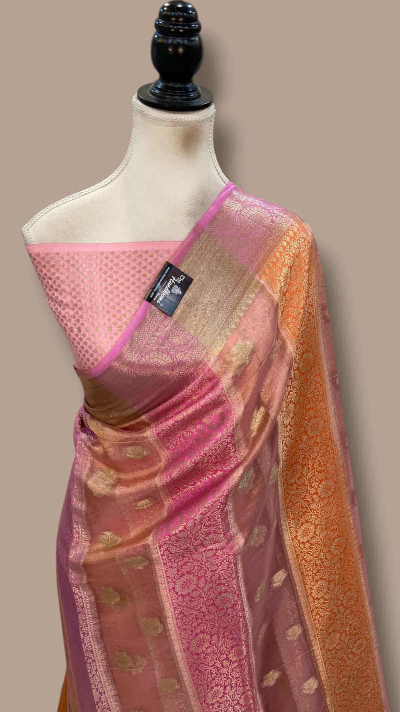 Pure Chiniya Tissue Silk Handloom Banarasi Saree