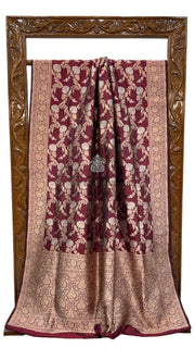 Pure Katan Silk Banarasi Handloom Saree - All over Sona Roopa Jaal work - The Handlooms