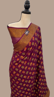 Pure Chiffon Khaddi Banarasi Saree - The Handlooms