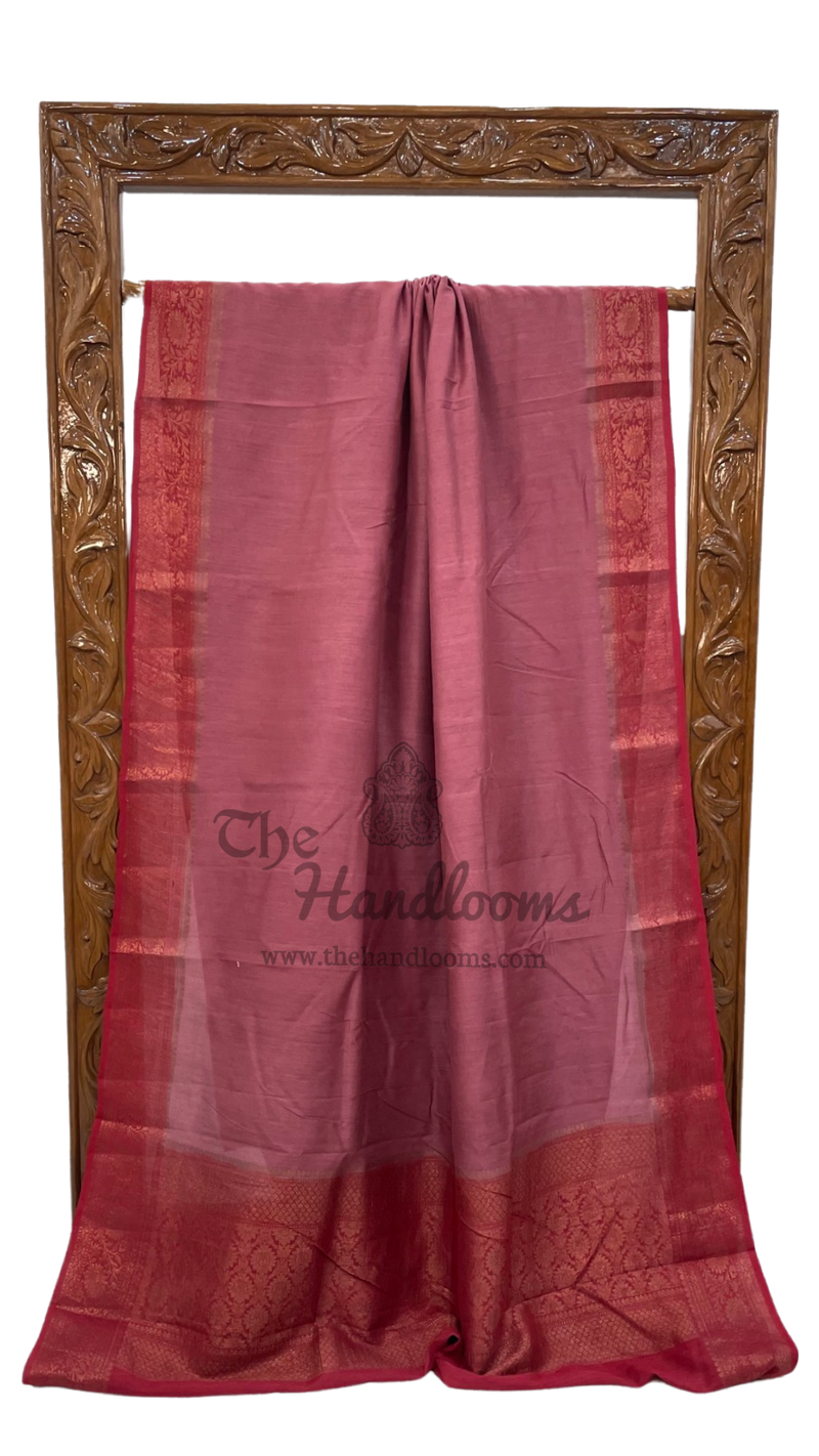 Moonga Georgette Handloom Banarasi Saree - The Handlooms