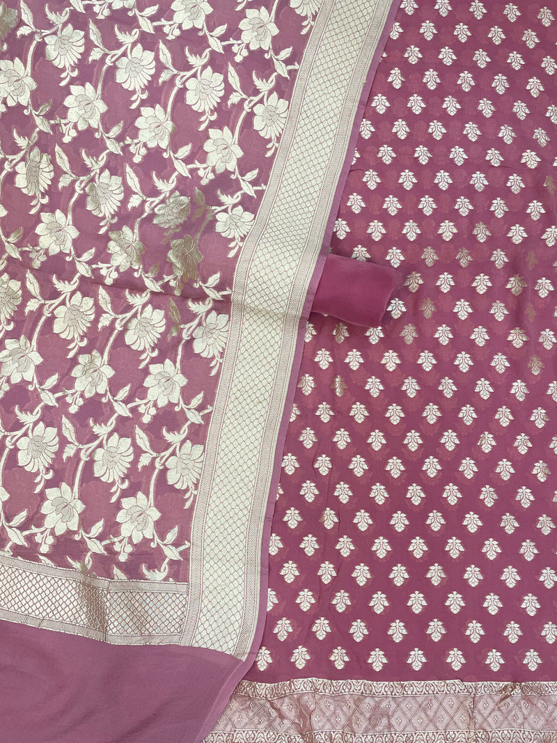 Khaddi Georgette Handlooms Banarasi Dress material - The Handlooms