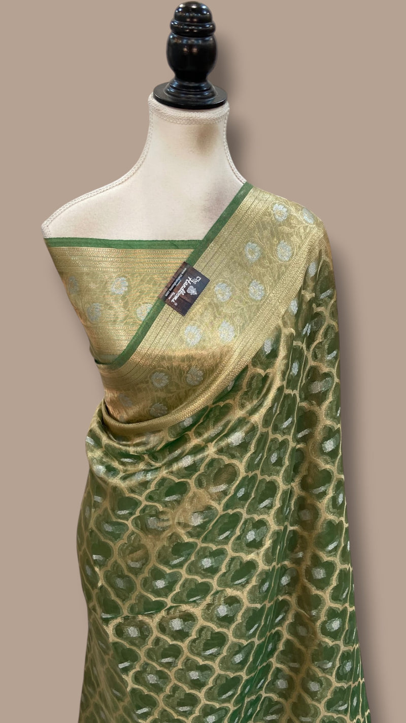 Pure Kora Tissue Silk Handloom Banarasi Saree