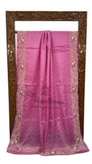 Tussar Silk Handloom Banarasi Saree With Chikankari - The Handlooms