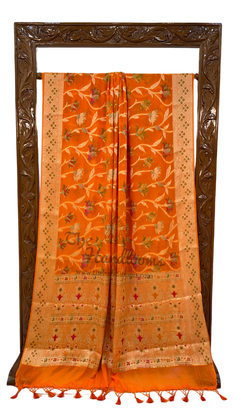 Pure Chiffon Khaddi Banarasi Saree - The Handlooms