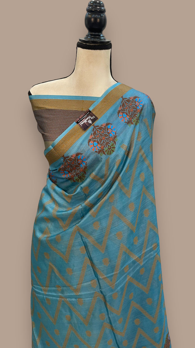 Pure Tussar Silk Handloom Banarasi Saree - The Handlooms