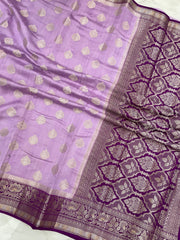 Pure Dupion Silk Banarasi Saree - Gold Zari - The Handlooms