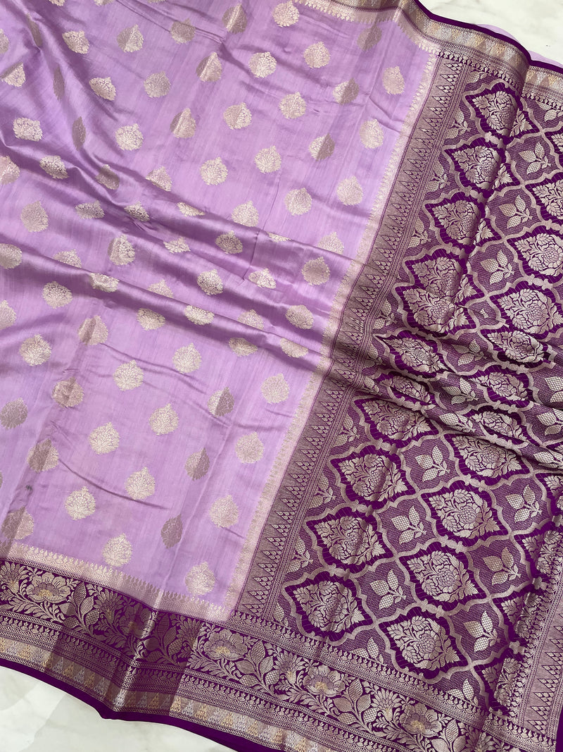 Pure Dupion Silk Banarasi Saree - Gold Zari - The Handlooms