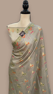 Pure Tussar Silk Handloom Banarasi Saree - The Handlooms