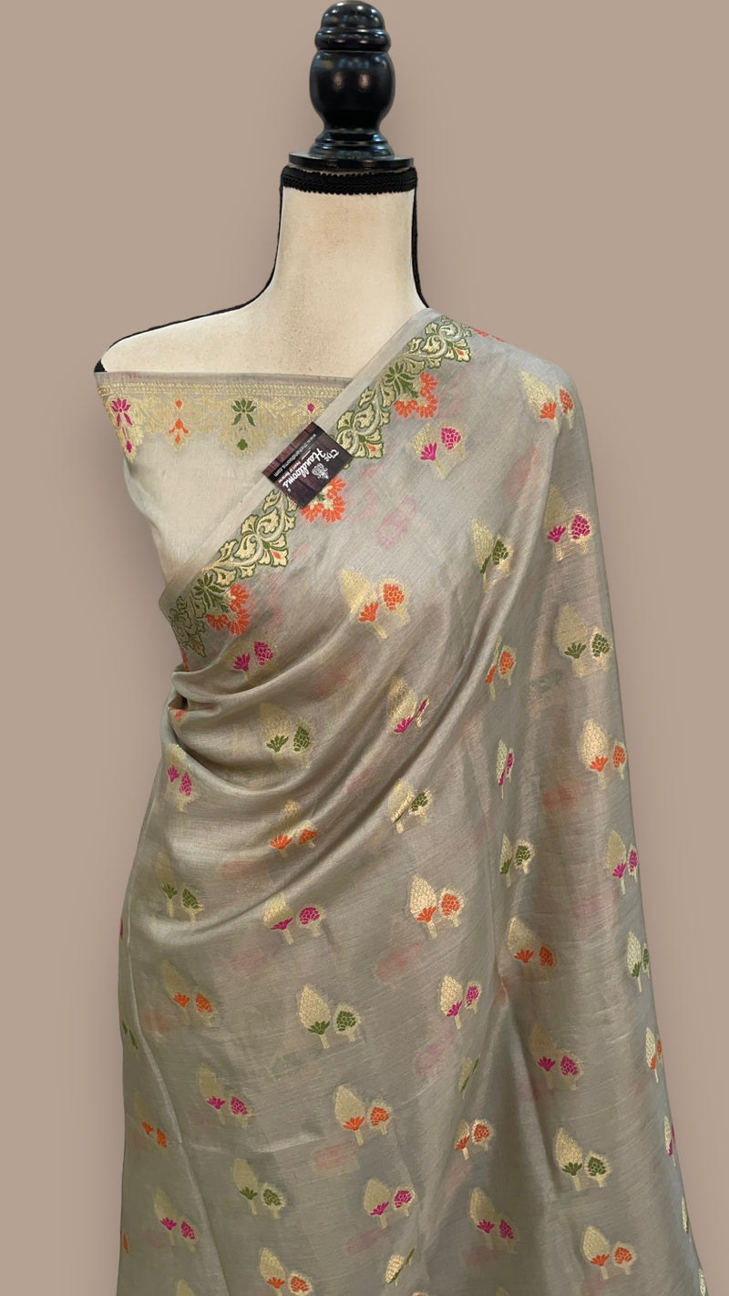 Pure Tussar Silk Handloom Banarasi Saree - The Handlooms