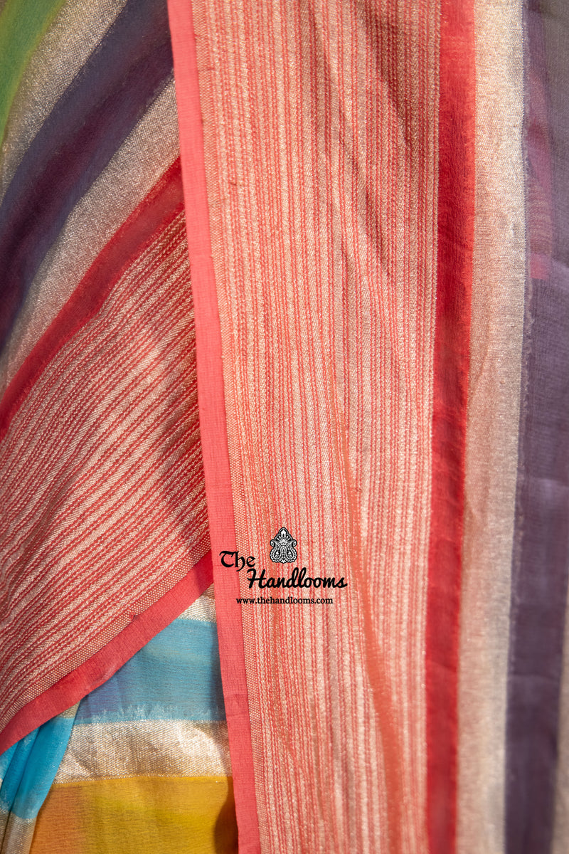 Rangkat Pure Khaddi Georgette Handloom Banarasi Saree - The Handlooms