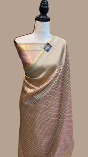 Pure Tissue Reshmi Zari Banarasi Brocade Handloom Saree - The Handlooms