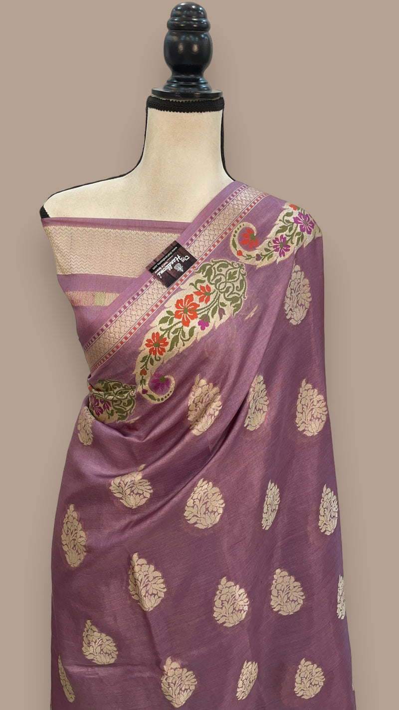 Pure Tussar Silk Handloom Banarasi Saree - The Handlooms