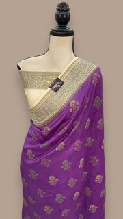 Pure Butter Crepe Banarasi Saree - The Handlooms