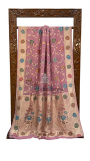 Khaddi Georgette Handloom Banarasi Saree - All over Jaal Work With Meenakari - The Handlooms