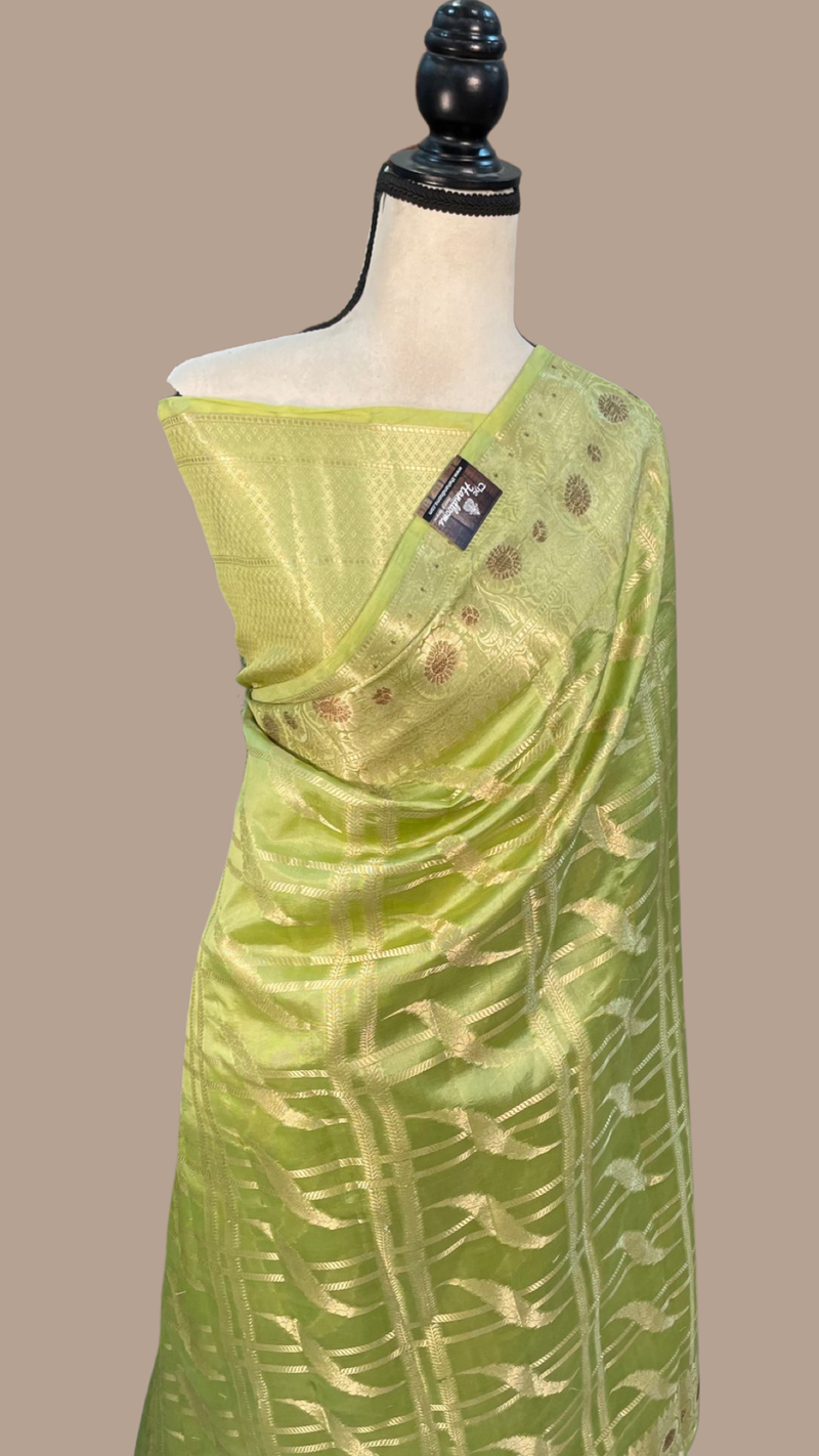 Pure Dupion Silk Banarasi Saree - Gold Zari - The Handlooms