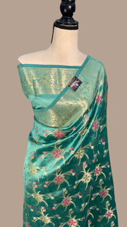 Pure Dupion Silk Banarasi Saree - Gold Zari - The Handlooms
