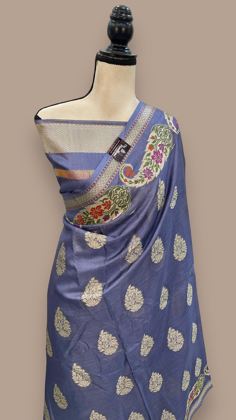 Pure Tussar Silk Handloom Banarasi Saree - The Handlooms