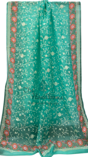 Pure Organza Chikankari Handloom Banarasi Saree - The Handlooms