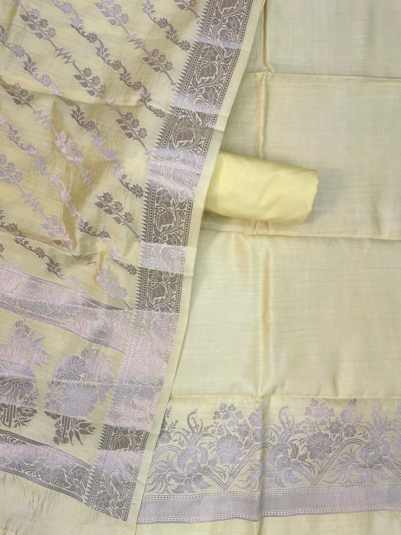 Pure Chiniya Silk Handlooms Banarasi Dress material - The Handlooms