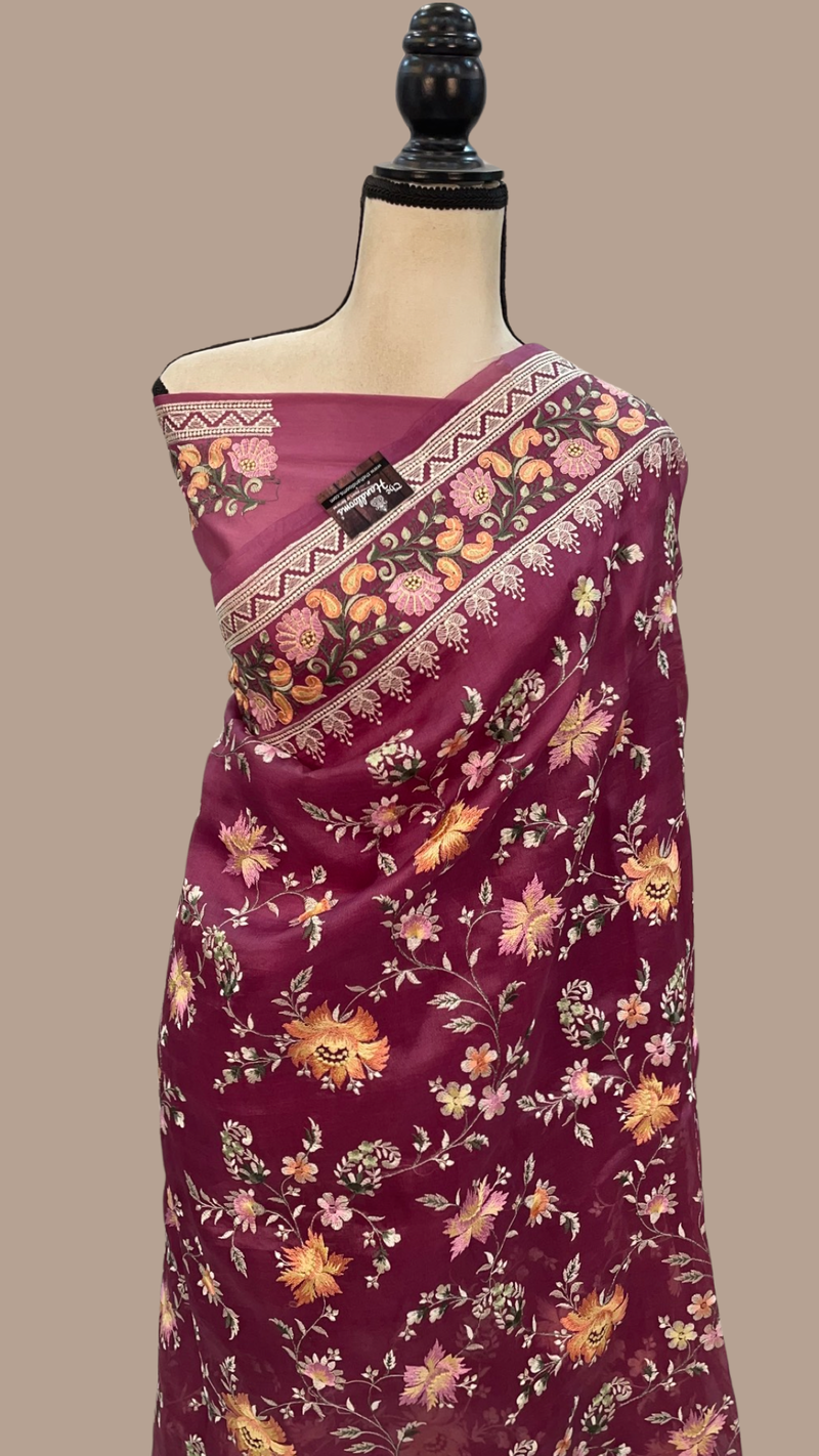 Organza Chikankari Handloom Banarasi Saree - The Handlooms