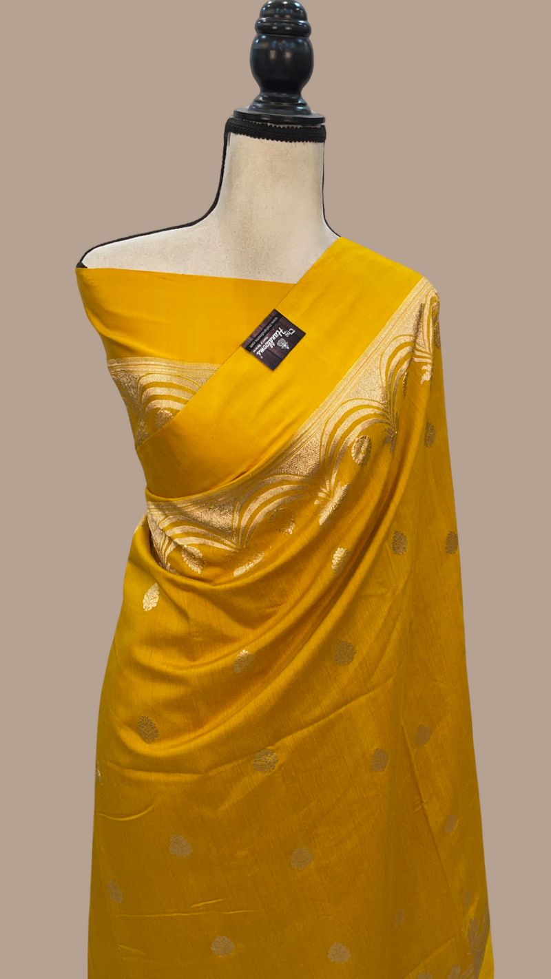Pure Moonga Khaddi Handloom Banarasi Saree - The Handlooms