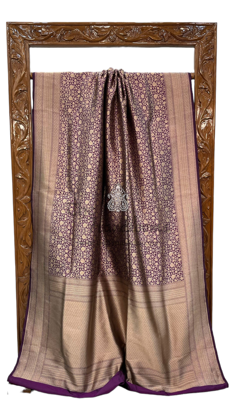 Pure Katan Silk Banarasi Handloom Saree - Tanchui Brocade - The Handlooms