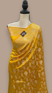 Pure Mango Silk Banarasi Handloom Saree - The Handlooms
