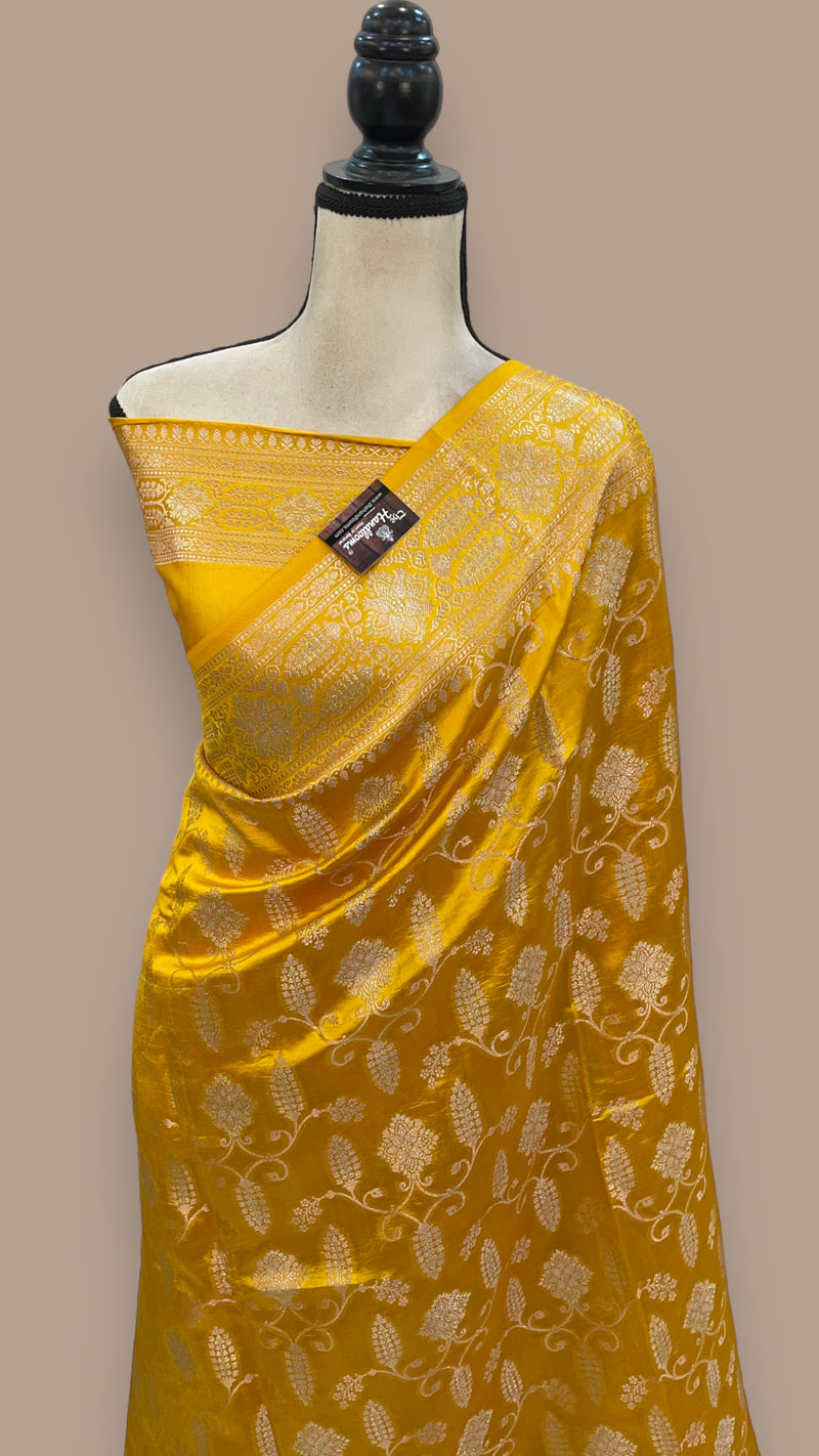 Pure Mango Silk Banarasi Handloom Saree - The Handlooms