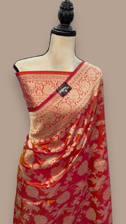 Pure Katan Silk Banarasi Handloom Saree - All Over Jaal Work - The Handlooms