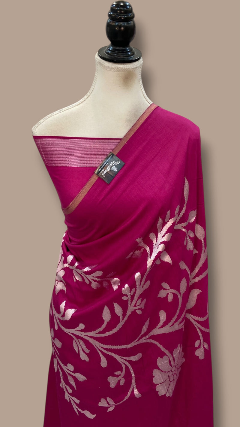 Pure Moonga Georgette Handloom Banarasi Saree