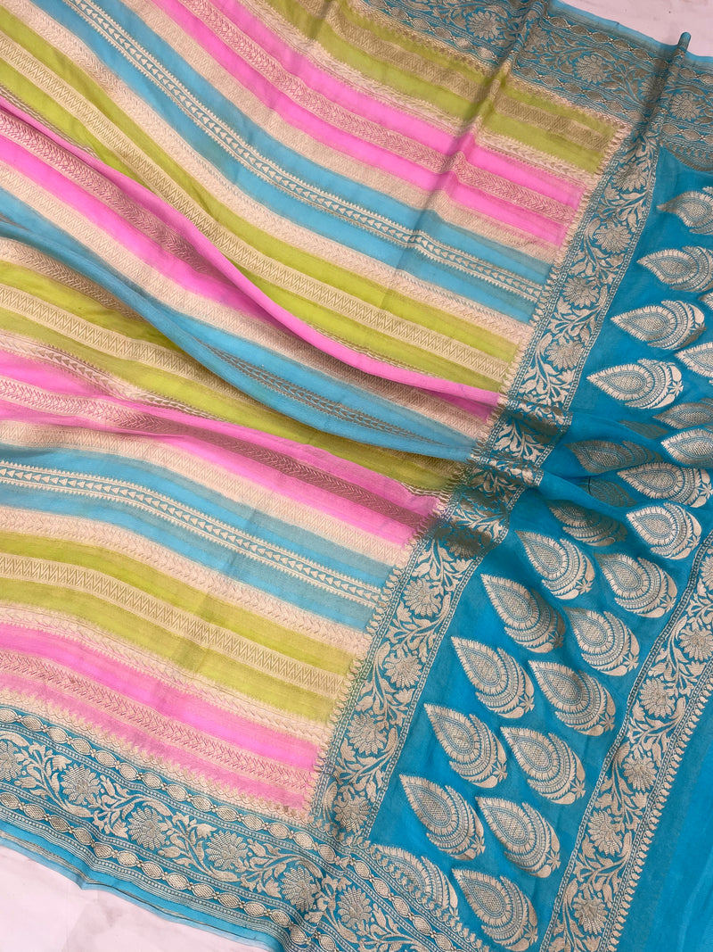 Rangkat Pure Khaddi Georgette Handlooom Banarasi Dupatta - The Handlooms