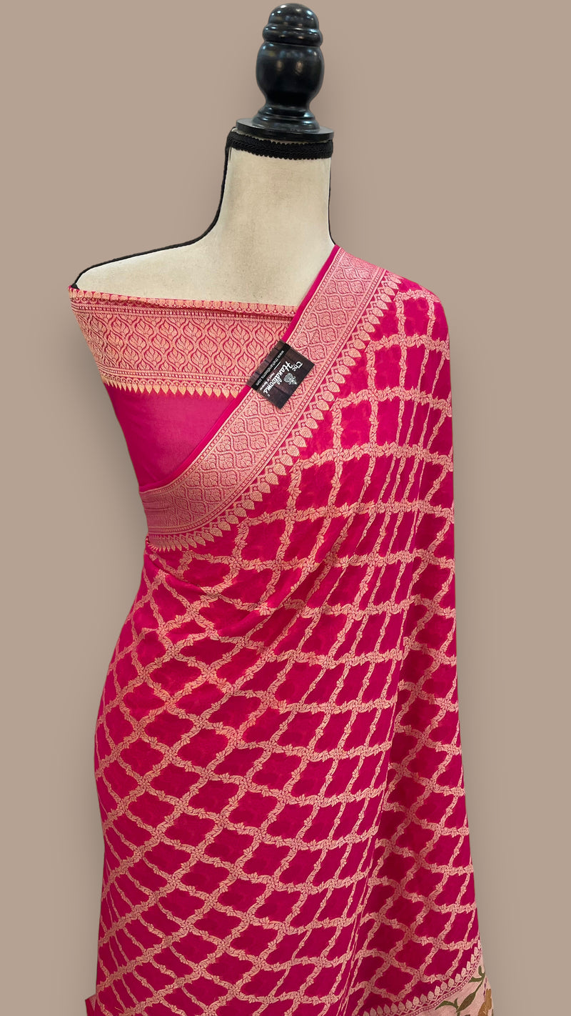 Pure Chiffon Khaddi Banarasi Saree - The Handlooms