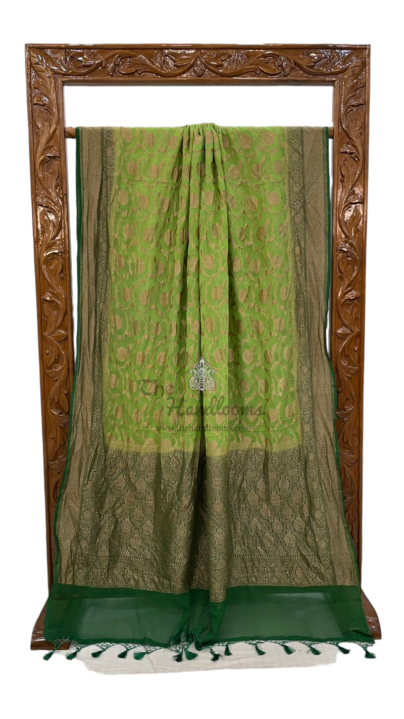 Khaddi Georgette Banarasi Saree -  Antique zari - The Handlooms