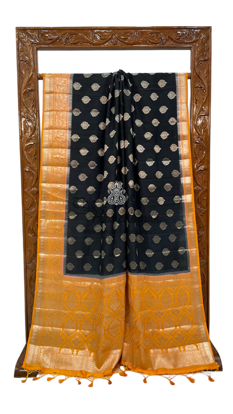 Pure Chiniya Silk Handloom Banarasi Saree - The Handlooms
