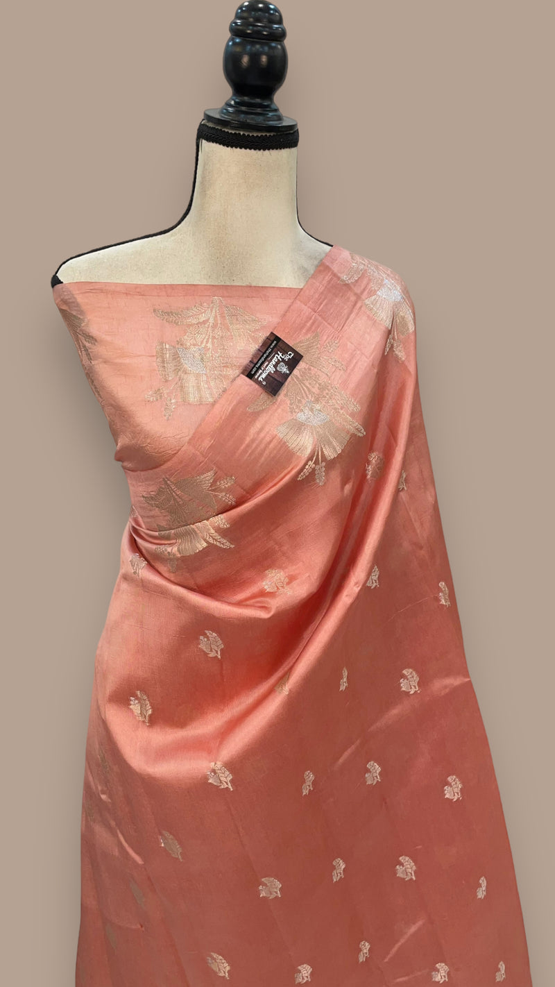 Pure Mango Silk Banarasi Handloom Saree - The Handlooms