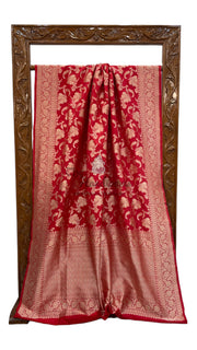 Pure Katan Silk Banarasi Handloom Saree - All Over Jaal Work - The Handlooms