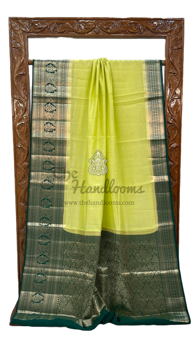 Pure Chiniya Silk Khaddi Handloom Banarasi Saree - The Handlooms