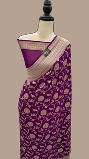 Khaddi Georgette Handloom Banarasi Saree - The Handlooms