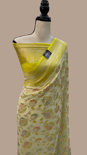Khaddi Georgette Handloom Banarasi Saree - The Handlooms