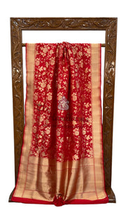 Pure Katan Silk Banarasi Handloom Saree - All over jaal work - The Handlooms