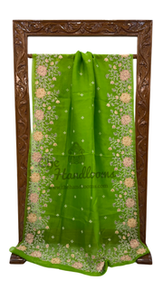 Pure Organza Chikankari Handloom Banarasi Saree - The Handlooms