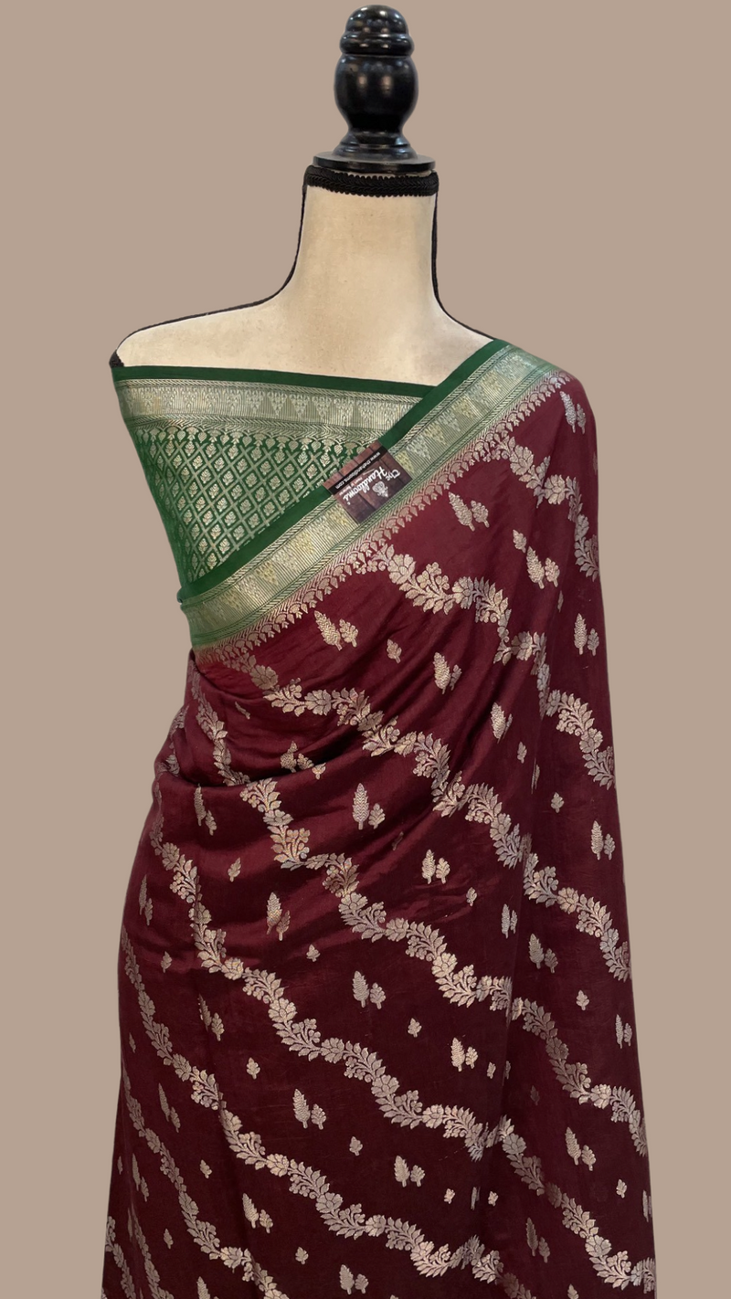 Pure Chiniya Silk Handloom Banarasi Saree - The Handlooms