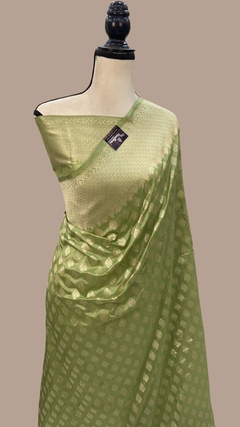 Pure Katan Silk Banarasi Handloom Saree - All Over Jaal Work - The Handlooms