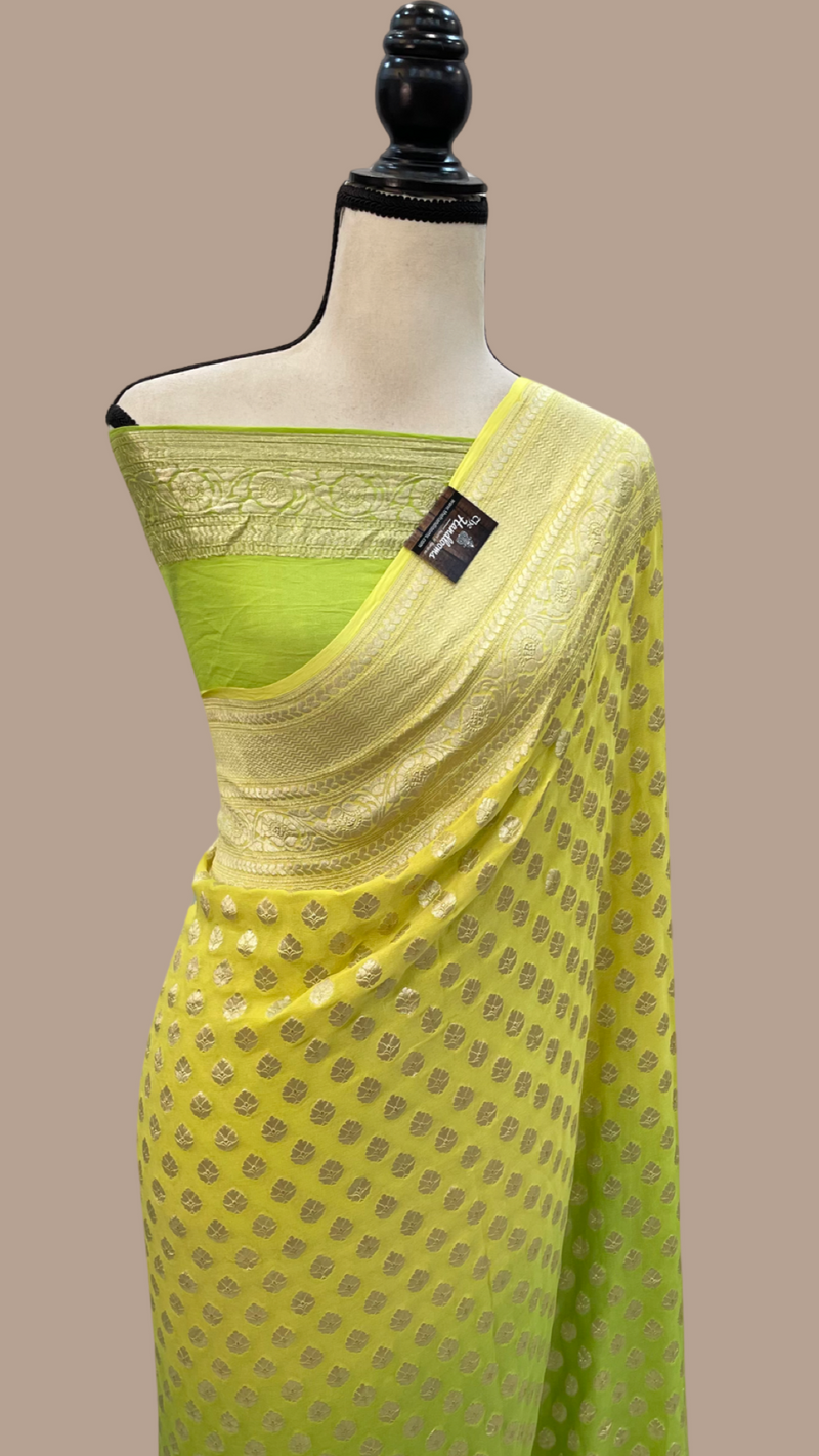 Khaddi Georgette Handloom Banarasi Saree - The Handlooms