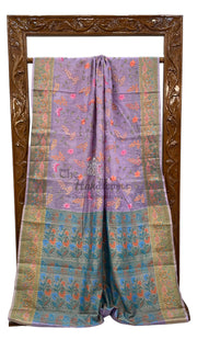 Tussar Silk Handloom Banarasi Saree With Chikankari - The Handlooms