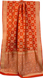 Pure Katan Silk Banarasi Handloom Saree - All over Sona Roopa Jaal work - The Handlooms