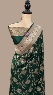 Pure Katan Silk Banarasi Handloom Saree - All over Sona Roopa Jaal work - The Handlooms