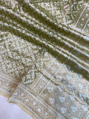 Pure Tissue Reshmi zari Banarasi Saree - The Handlooms