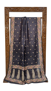 Tussar Silk Handloom Banarasi Saree With Chikankari - The Handlooms