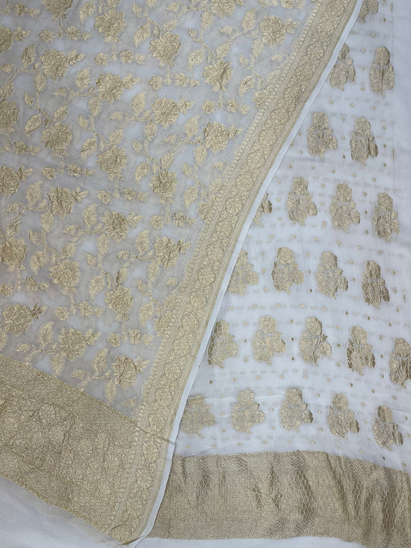 Khaddi Georgette Handlooms Banarasi Dress material - The Handlooms